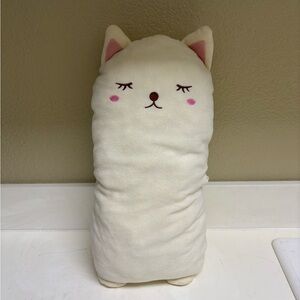 Plush Cat Pillow - Cream
